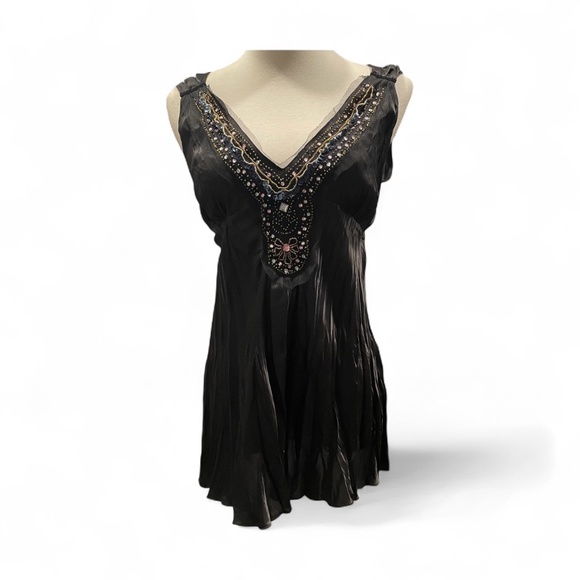 Y2K FANG Beaded Tie Back Top Size Large - Picture 1 of 5